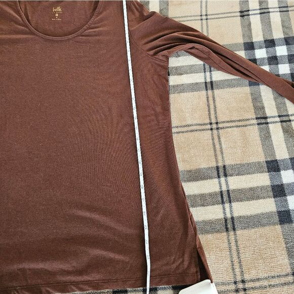 Belle Kim Gravel Classic Brown Long Sleeve Women's Top - Picture 8 of 8